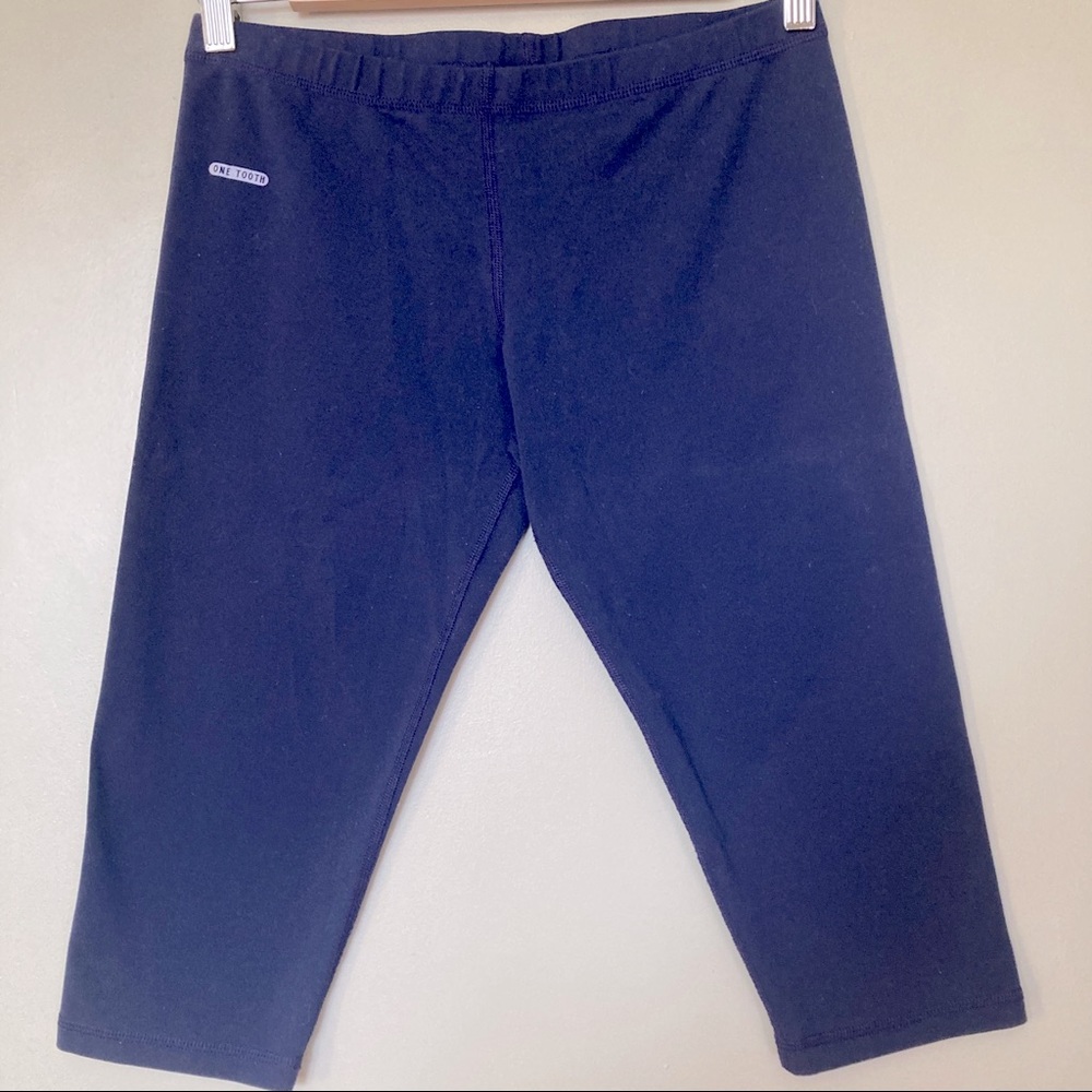 ONE TOOTH Navy Blue Cropped Leggings